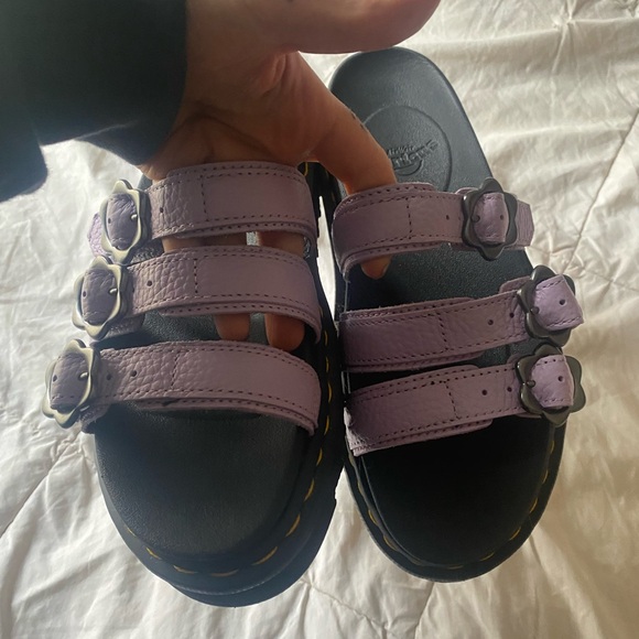 Dr. Martens Blair Purple Leather flower Sandals - Picture 6 of 7